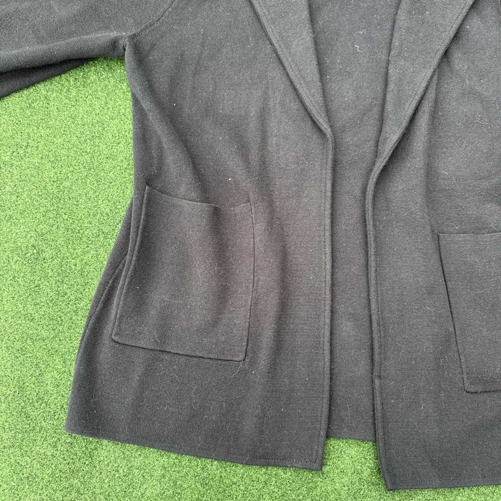 Quince Women Cotton Cocoon Coat Black Outerwear L NICE! Pea Coat - Picture 4 of 12